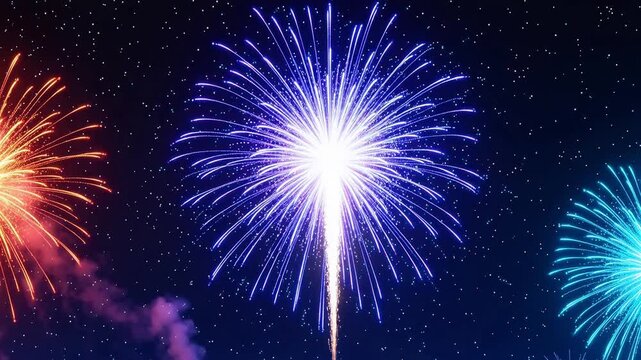 Pixel Fireworks Fade in 16-Bit Night