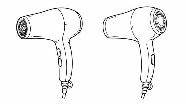 Handheld hair dryer with ergonomic design and cord.