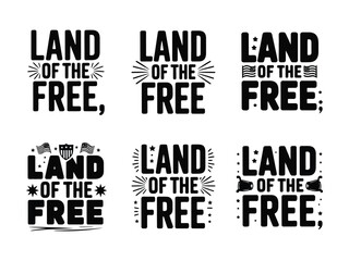 Fototapeta premium Patriotic quote typography with stars and stripes designs land of the free