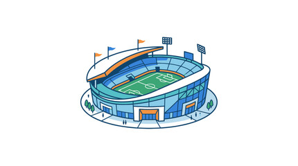 Modern Sports Stadium Illustration - Outdoor Arena for Football Games © Andri