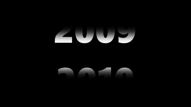 Fast-paced digital year counter animation: dynamic time progression from 2000 to 2013 for historical timelines and documentary projects
