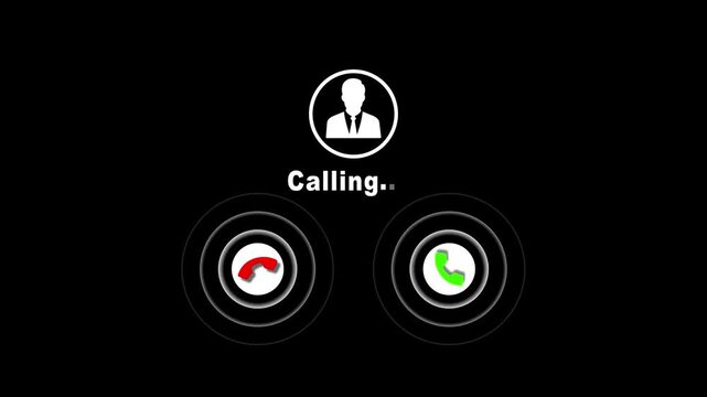 Human use smartphone with incoming call from unknown number, spam, hoax person, fake identity, scammer, scam with mobile phone, hacker. Phone ring sign of phone call icon.
