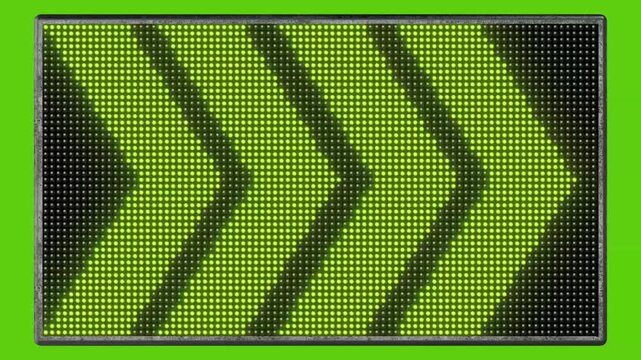 A glowing arrow with a green background