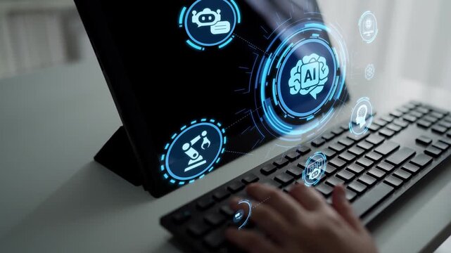 AI Assistant Brain Processor with LLM Technology, Big Data, Machine Learning, Generative AI for Business Support, Future Agentic AI Technology and Artificial Intelligence Prompt Engineering. Funnel
