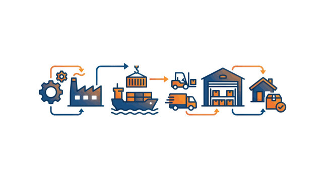 Logistics and supply chain management process.
