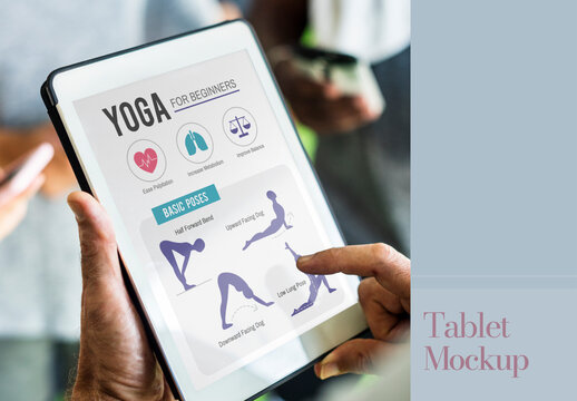 Yoga App Tablet Mockup PSD