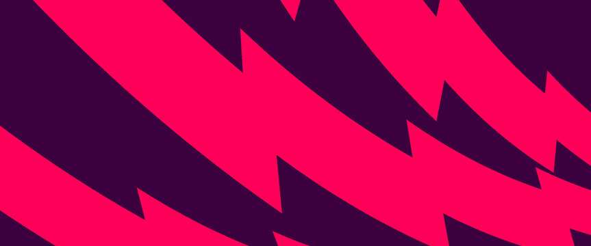 Abstract dynamic jagged geometric background with pink magenta sharp wavy stripes on dark purple backdrop, trendy energetic vector wallpaper for sports, gaming, and banners. premiere league.