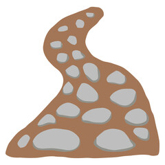 Fototapeta premium Winding stone path road element for map or game design.