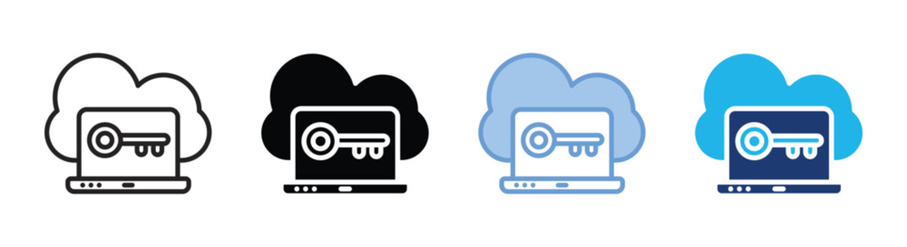 Remote access icon set multiple style collection