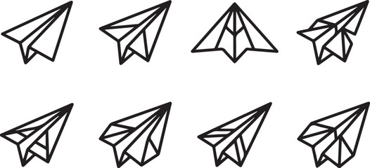 Black paper airplane origami variations © tarik