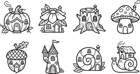 Whimsical fairy tale houses in nature setting © tarik