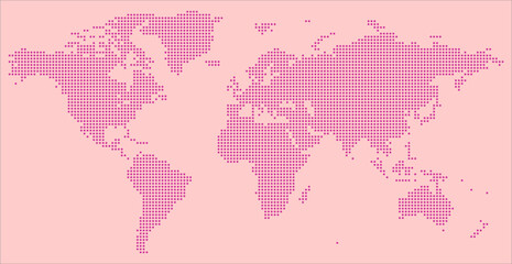 Fototapeta premium Dotted Continents World Map Illustration.