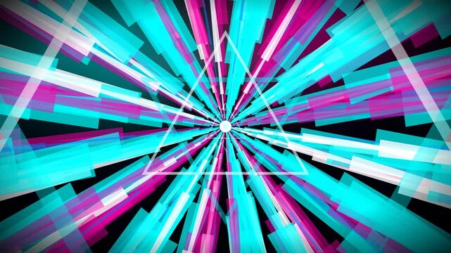 Sci-fi crystal warp hyperdrive tunnel flying fast in dark space