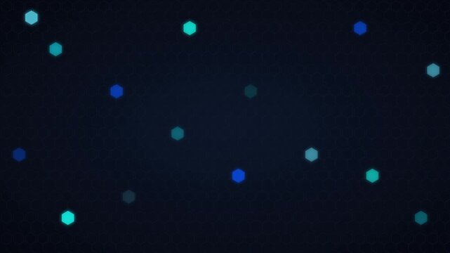 geometric hexagon grid tech background vector animation