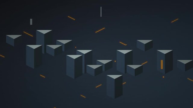 Futuristic Smart City Isometric Data Visual Animation