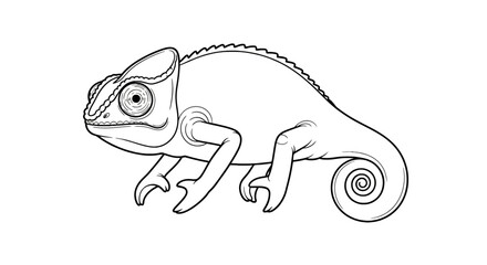 Detailed illustration of a chameleon.
