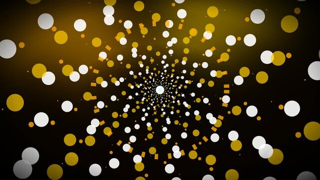 Sci-fi golden stardust hyperdrive tunnel flying fast in warm space