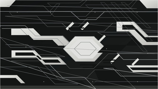 Abstract geometric pattern with hexagonal shapes and lines on a dark background