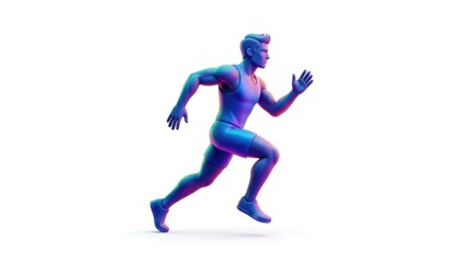 Fototapeta premium Stylized 3D rendering of a muscular male character running