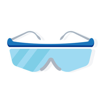 Medical safety goggles vector illustration isolated on white background.