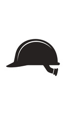 Fototapeta premium Hard Hat Icon Silhouette Black Safety Equipment