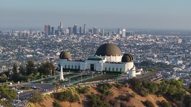 Aerial view of the cityscape taken by the Griffith Observatory in Los Angeles, California, USA