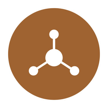 Molecular structure symbol on brown background