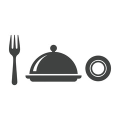 Fototapeta premium Food serving utensils and plate with covered dish on table setting