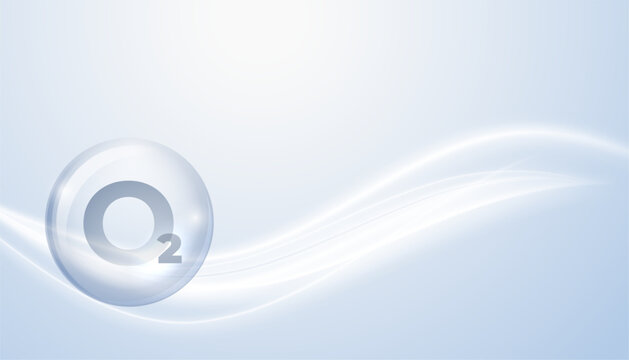 soft flowing wavy oxygen o2 molecule bubble design