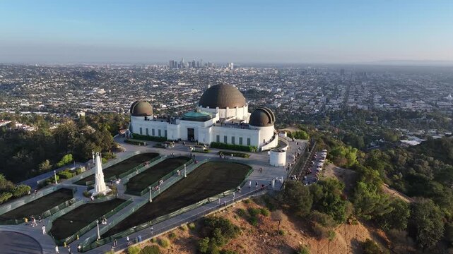 Aerial view of the cityscape taken by the Griffith Observatory in Los Angeles, California, USA