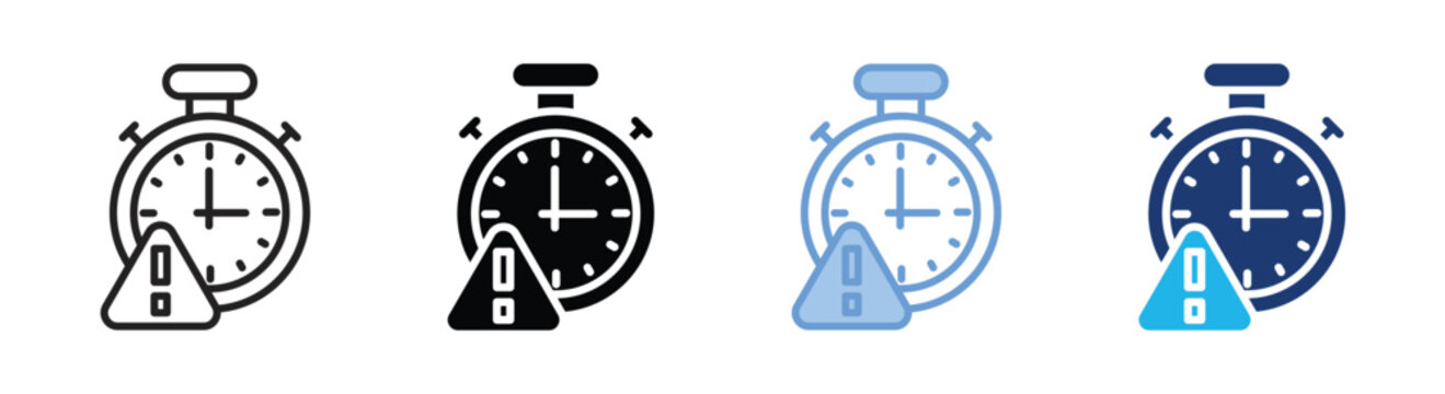 Deadline icon set multiple style collection