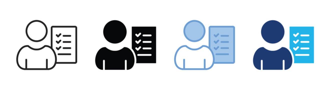 Attendance icon set multiple style collection