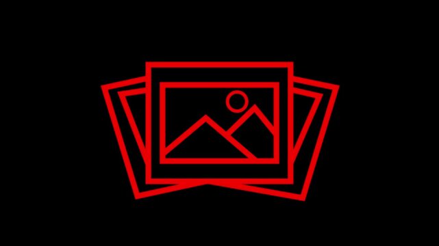 Gallery outline icon animation footage/video. Hand drawn like symbol animated with motion graphic  4K video