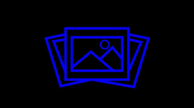 Gallery outline icon animation footage/video. Hand drawn like symbol animated with motion graphic  4K video