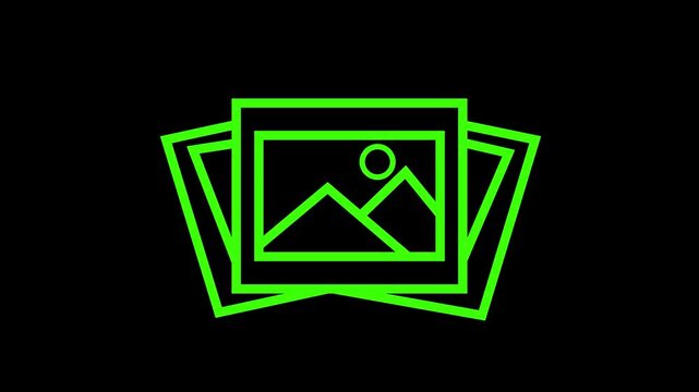Gallery outline icon animation footage/video. Hand drawn like symbol animated with motion graphic  4K video