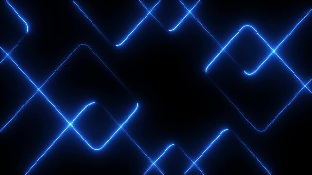 A vibrant abstract background featuring dynamic neon line patterns in shades of red . Neon red laser lines 4k animation video.