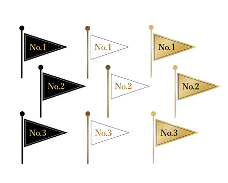 Gorgeous ranking triangle flag set with gold and black