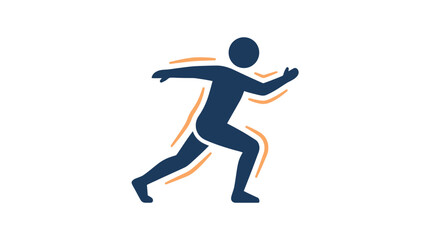 Obraz premium Blue silhouette of an athlete running with motion outlines.