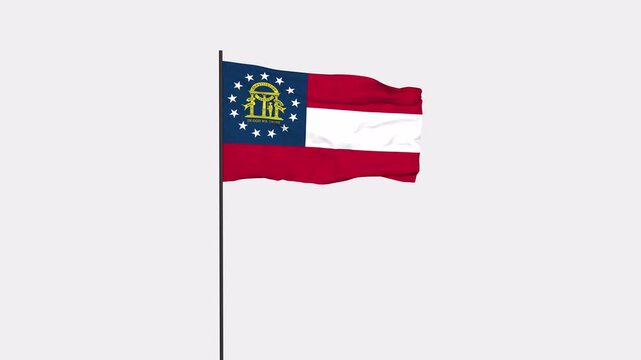 Georgia Flag Animation 4K Transparent Background with Alpha Channel