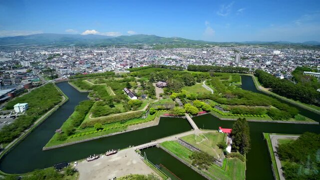 五稜郭タワーより望む五稜郭公園