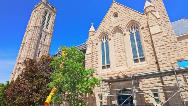 Historic St Mark's Episcopal Church in Cheyenne Wyoming featuring Gothic Revival architecture