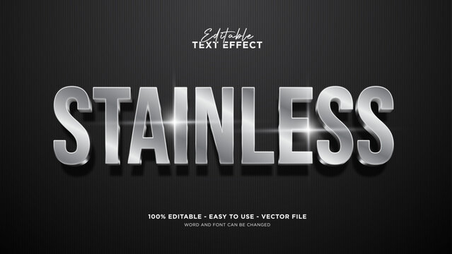 Stainless editable text effect, steel mock up