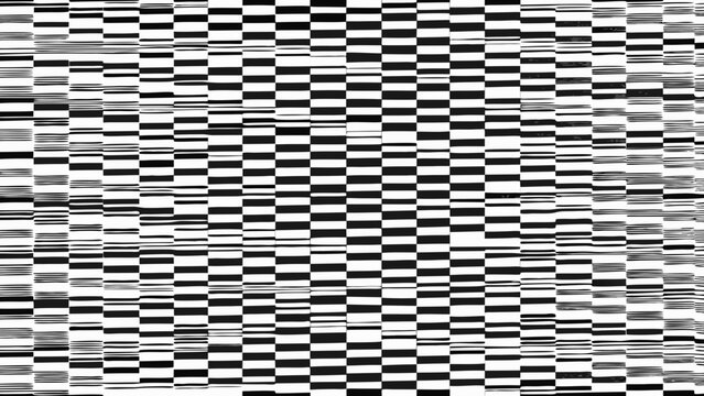 Black and white checkered pattern with distorted rectangular blocks a monochromatic geometric design abstract arrangement asymmetrical background