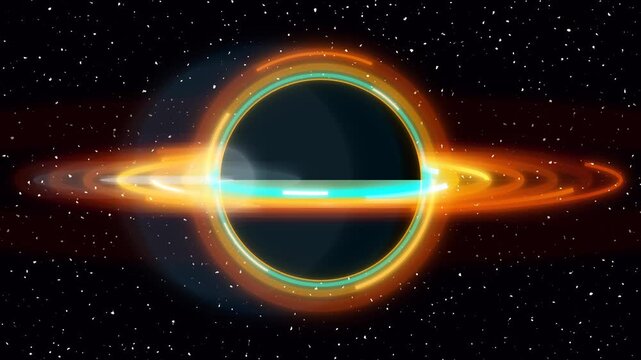 Sci-fi black hole accretion disk spinning galaxy space background