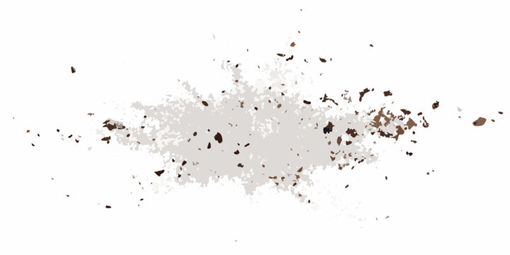 Brown dirt splatter on a white background a textured and irregular organic shape soil mud