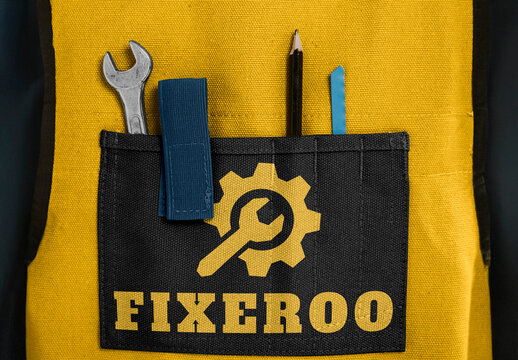 Yellow Apron Mockup With Tools PSD