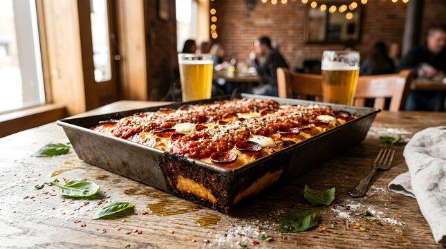 Gourmet Detroit Style Pizza