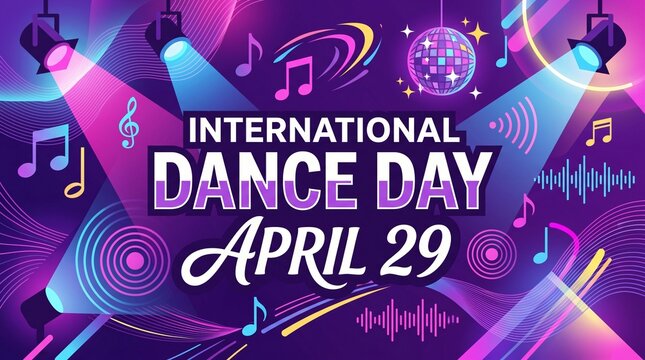 International Dance Day April 29 vibrant poster art, Dance Day colorful April 29 banner design art, World Dance Day April 29 colorful banner design