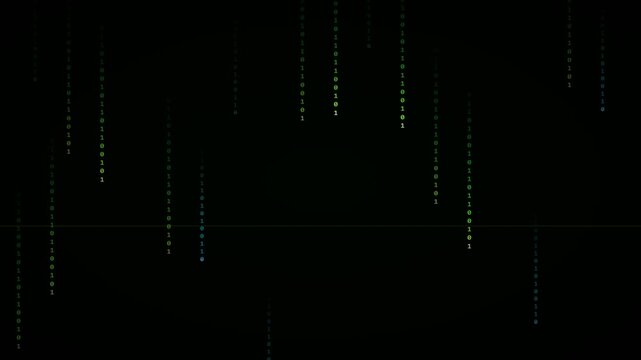 digital binary code rain hacker tech animation