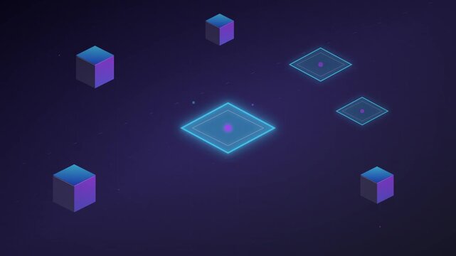 digital education isometric technology concept video loop